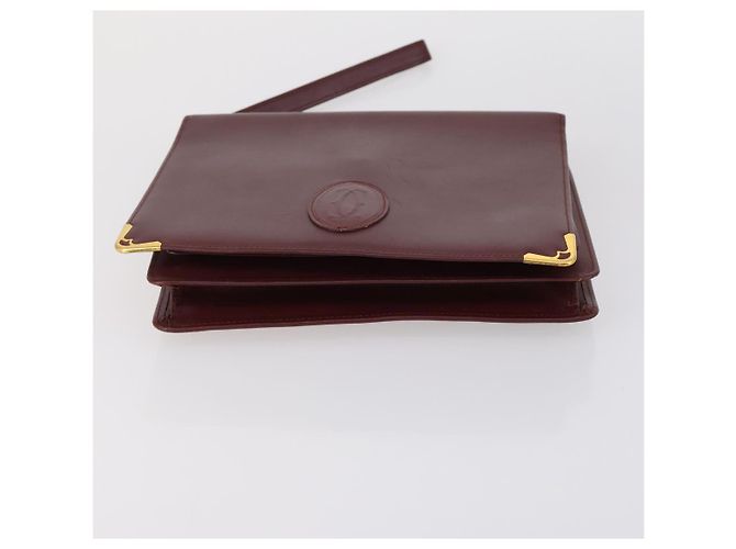 CARTIER Borsa Clutch Must Line in Pelle 3 Pezzi Bordeaux Auth ki6176 Bordò - vista 12