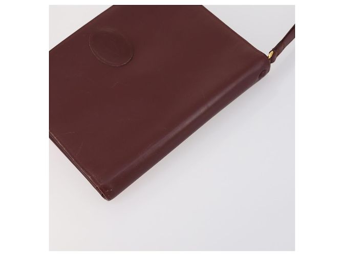 CARTIER Borsa Clutch Must Line in Pelle 3 Pezzi Bordeaux Auth ki6176 Bordò - vista 17