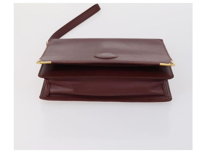 CARTIER Borsa Clutch Must Line in Pelle 3 Pezzi Bordeaux Auth ki6176 Bordò - vista 18