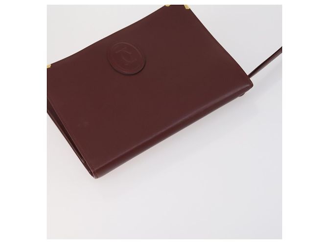 CARTIER Borsa Clutch Must Line in Pelle 3 Pezzi Bordeaux Auth ki6176 Bordò - vista 5