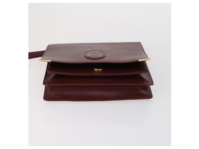 CARTIER Borsa Clutch Must Line in Pelle 3 Pezzi Bordeaux Auth ki6176 Bordò - vista 6