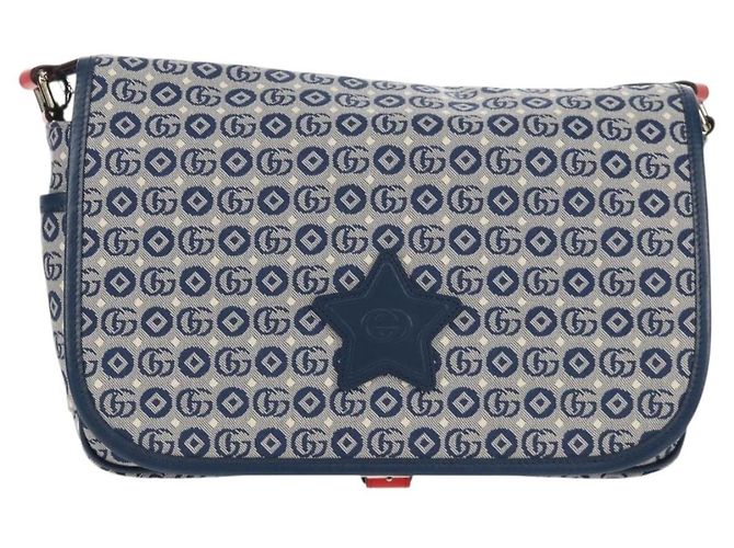 GUCCI Shoulder Bag PVC Blue Silver 664143 Auth BA8196M Silvery - view 2