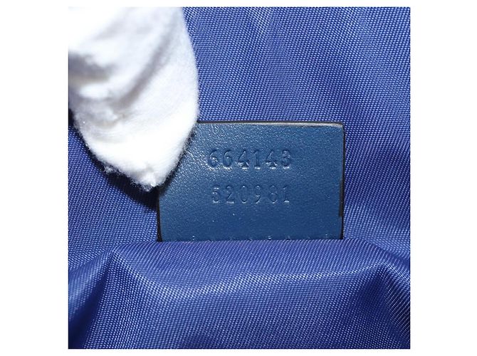 GUCCI Shoulder Bag PVC Blue Silver 664143 Auth BA8196M Silvery - view 25