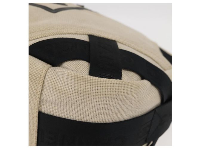 Borsa a Spalla CHANEL Sports COCO Mark Canvas Beige Argento CC Auth 146878 - vista 15