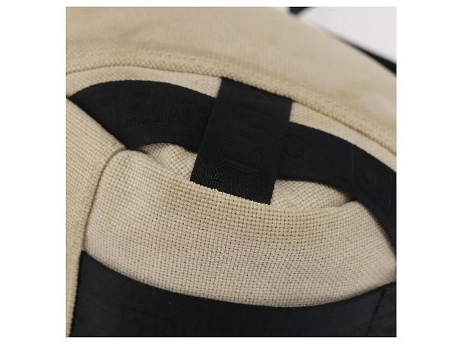 Borsa a Spalla CHANEL Sports COCO Mark Canvas Beige Argento CC Auth 146878 - vista 17