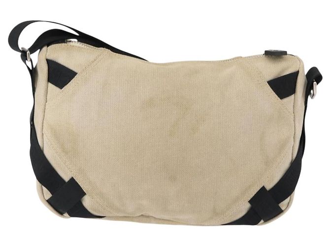 Borsa a Spalla CHANEL Sports COCO Mark Canvas Beige Argento CC Auth 146878 - vista 2
