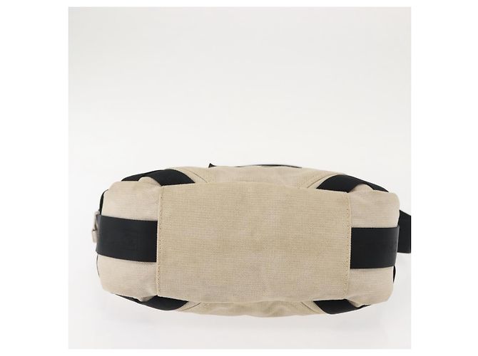Borsa a Spalla CHANEL Sports COCO Mark Canvas Beige Argento CC Auth 146878 - vista 5