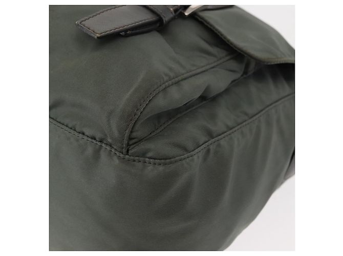 Bolsa de Ombro PRADA em Nylon Caqui Auth ki6015 - vista 16