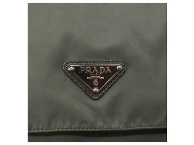 Bolsa de Ombro PRADA em Nylon Caqui Auth ki6015 - vista 19