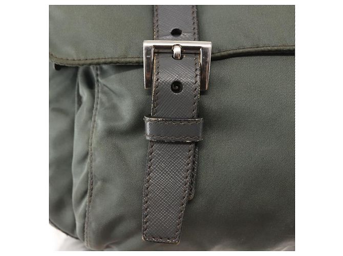 Bolsa de Ombro PRADA em Nylon Caqui Auth ki6015 - vista 20