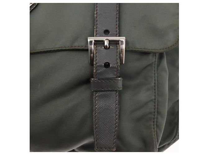 Bolsa de Ombro PRADA em Nylon Caqui Auth ki6015 - vista 21