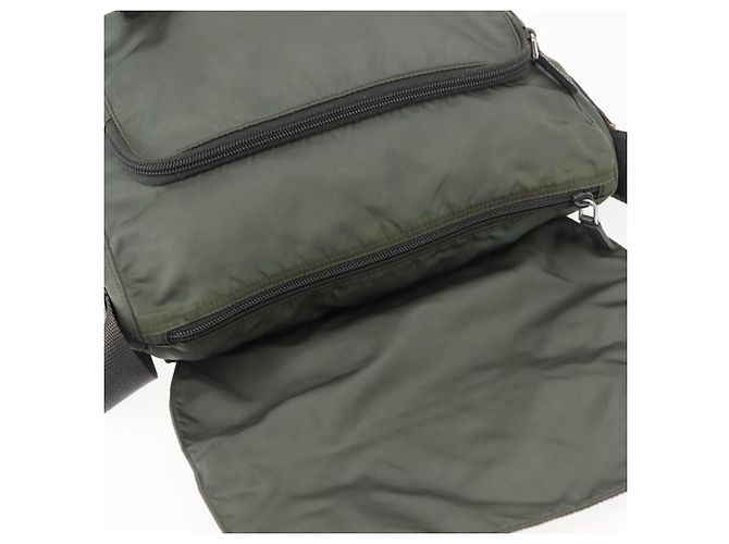 Bolsa de Ombro PRADA em Nylon Caqui Auth ki6015 - vista 22