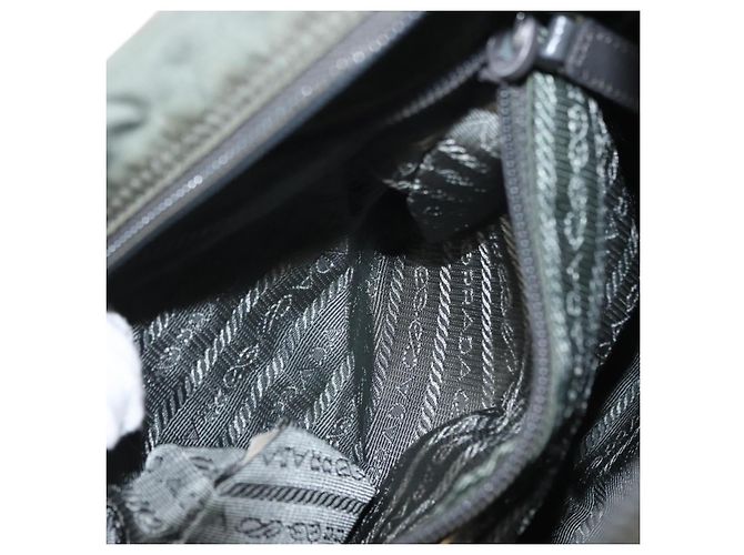 Bolsa de Ombro PRADA em Nylon Caqui Auth ki6015 - vista 27