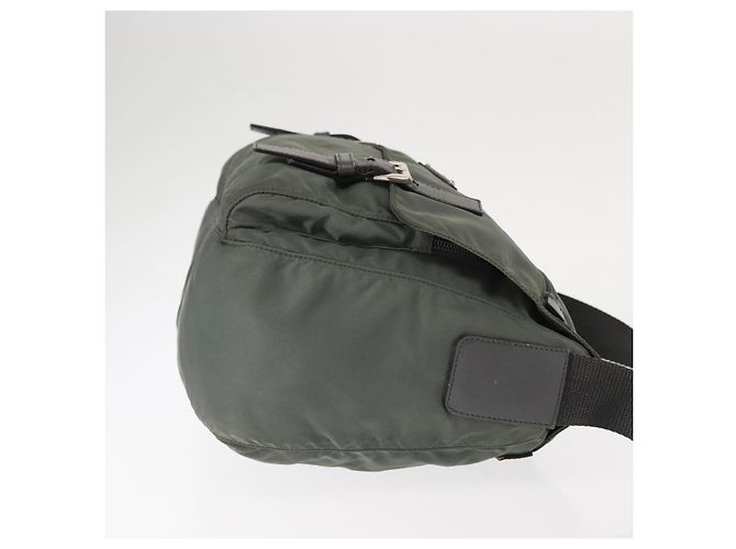 Bolsa de Ombro PRADA em Nylon Caqui Auth ki6015 - vista 3