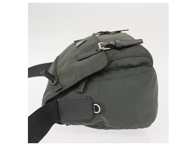 Bolsa de Ombro PRADA em Nylon Caqui Auth ki6015 - vista 4