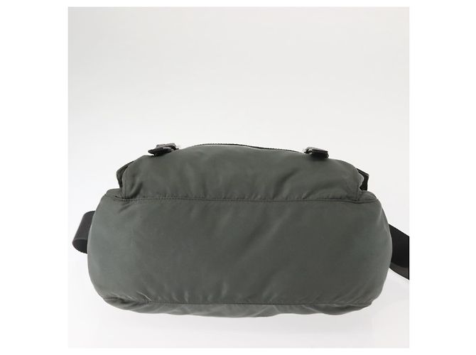 Bolsa de Ombro PRADA em Nylon Caqui Auth ki6015 - vista 5