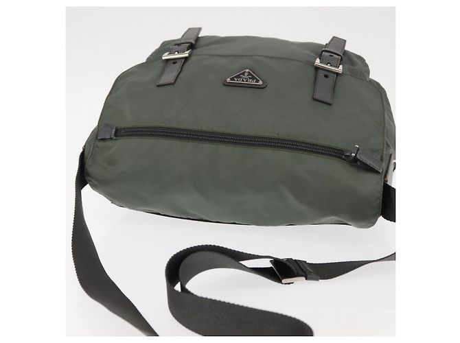 Bolsa de Ombro PRADA em Nylon Caqui Auth ki6015 - vista 6