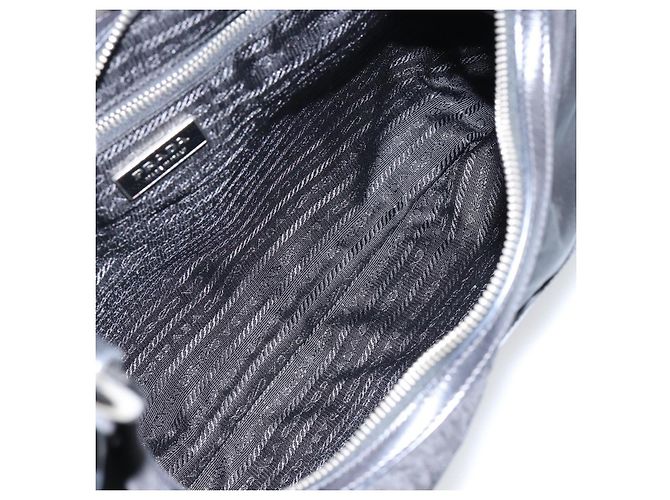Borsa a Spalla PRADA Nylon Nero Argento Autentica 156018 - vista 16
