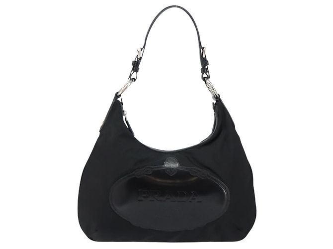 Borsa a Spalla PRADA Nylon Nero Argento Autentica 156018 - vista 2