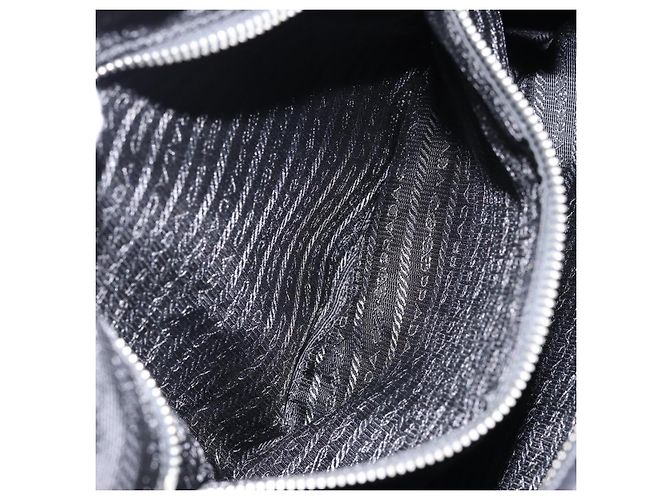 Borsa a Spalla PRADA Nylon Nero Argento Autentica 156018 - vista 20