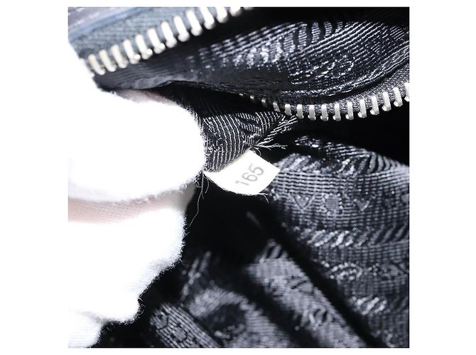 Borsa a Spalla PRADA Nylon Nero Argento Autentica 156018 - vista 21