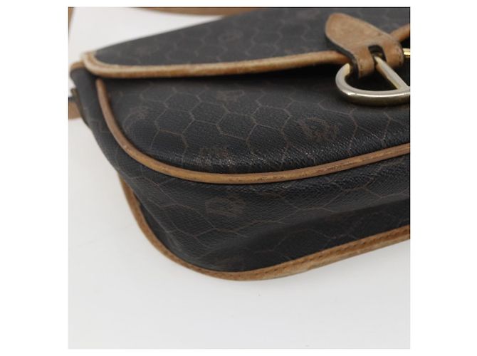 Borsa a spalla in tela a nido d'ape PVC nera e dorata Christian Dior Auth 151749 - vista 11