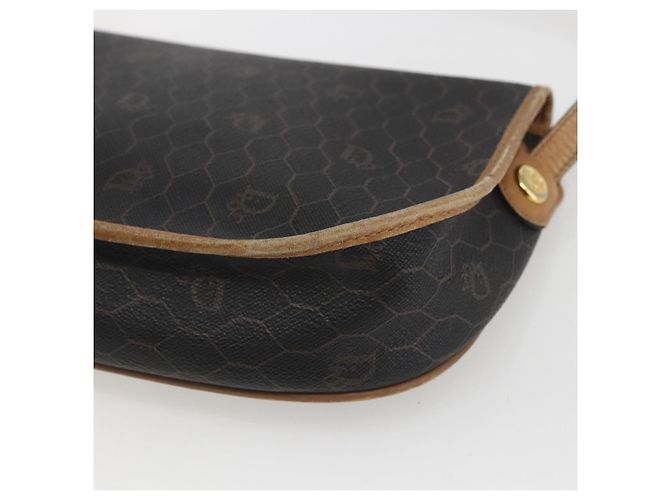 Borsa a spalla in tela a nido d'ape PVC nera e dorata Christian Dior Auth 151749 - vista 12