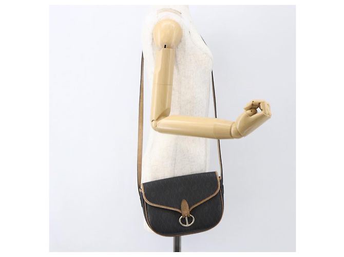 Borsa a spalla in tela a nido d'ape PVC nera e dorata Christian Dior Auth 151749 - vista 18