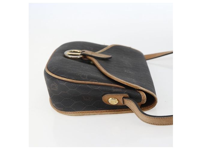 Borsa a spalla in tela a nido d'ape PVC nera e dorata Christian Dior Auth 151749 - vista 5