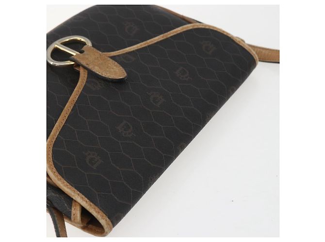 Borsa a spalla in tela a nido d'ape PVC nera e dorata Christian Dior Auth 151749 - vista 6