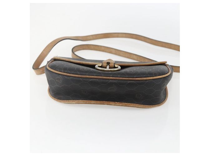 Borsa a spalla in tela a nido d'ape PVC nera e dorata Christian Dior Auth 151749 - vista 9