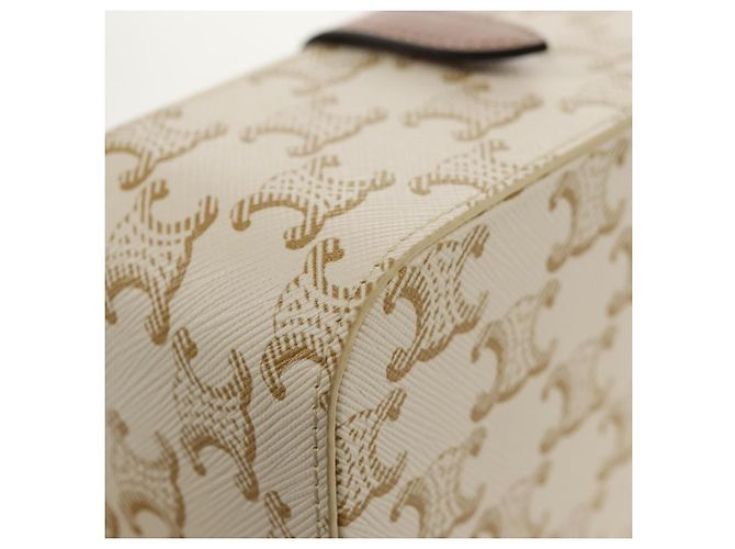 Céline CELINE Triomphe Canvas Große Schmuckbox PVC Weiß 4M0382DIU Auth 154934SM - Ansicht 10