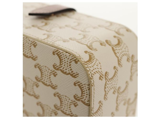 Céline CELINE Triomphe Canvas Große Schmuckbox PVC Weiß 4M0382DIU Auth 154934SM - Ansicht 11