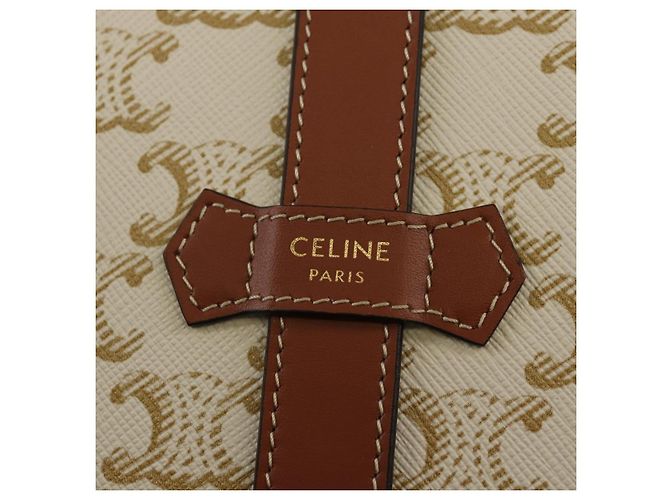 Céline CELINE Triomphe Canvas Große Schmuckbox PVC Weiß 4M0382DIU Auth 154934SM - Ansicht 13