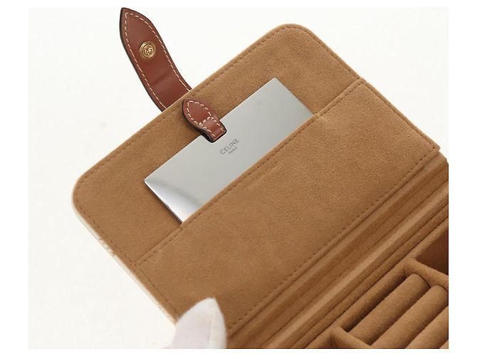 Céline CELINE Triomphe Canvas Große Schmuckbox PVC Weiß 4M0382DIU Auth 154934SM - Ansicht 16
