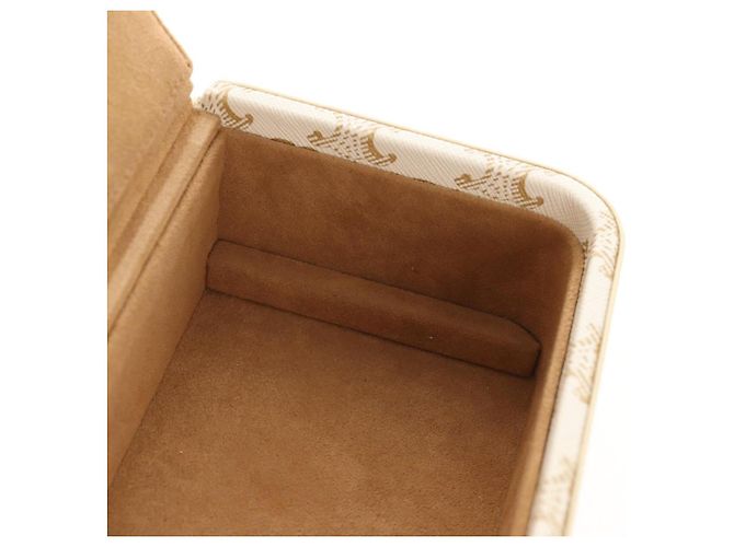 Céline CELINE Triomphe Canvas Große Schmuckbox PVC Weiß 4M0382DIU Auth 154934SM - Ansicht 26