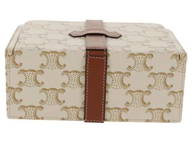 Céline CELINE Triomphe Canvas Große Schmuckbox PVC Weiß 4M0382DIU Auth 154934SM - Ansicht 3