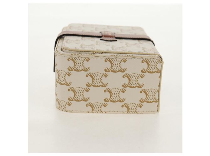 Céline CELINE Triomphe Canvas Große Schmuckbox PVC Weiß 4M0382DIU Auth 154934SM - Ansicht 4