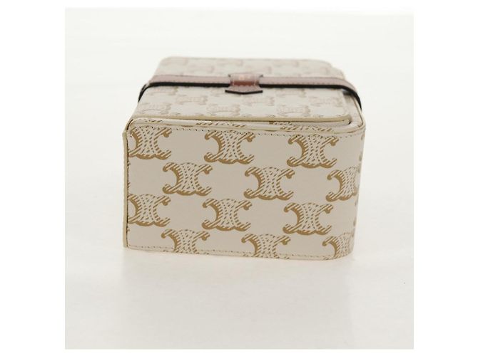 Céline CELINE Triomphe Canvas Große Schmuckbox PVC Weiß 4M0382DIU Auth 154934SM - Ansicht 5