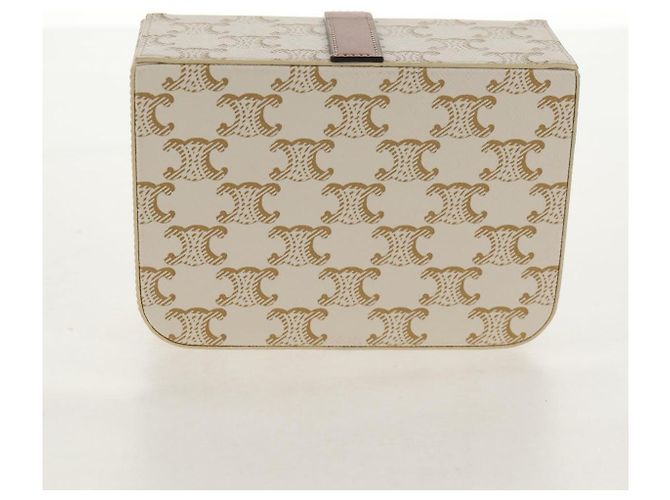 Céline CELINE Triomphe Canvas Große Schmuckbox PVC Weiß 4M0382DIU Auth 154934SM - Ansicht 7