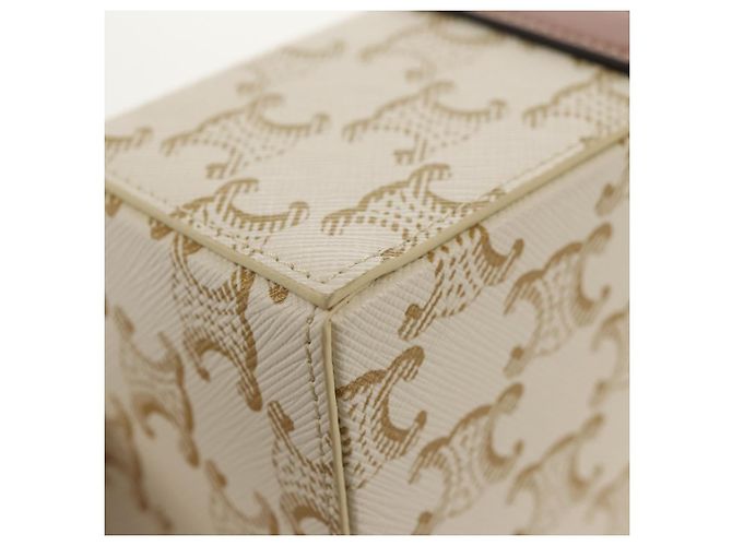 Céline CELINE Triomphe Canvas Große Schmuckbox PVC Weiß 4M0382DIU Auth 154934SM - Ansicht 8