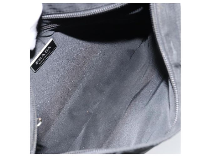 PRADA Borsa a mano in nylon nero argento autentica 153120 - vista 17