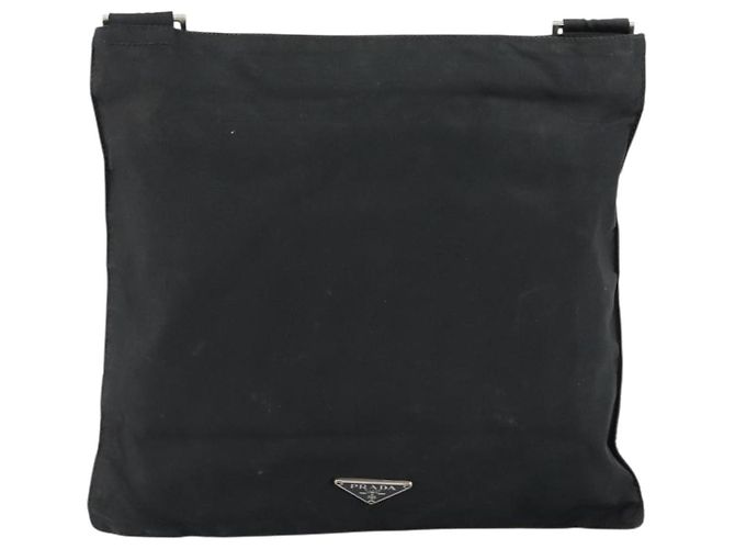 PRADA Borsa a mano in nylon nero argento autentica 153120 - vista 2