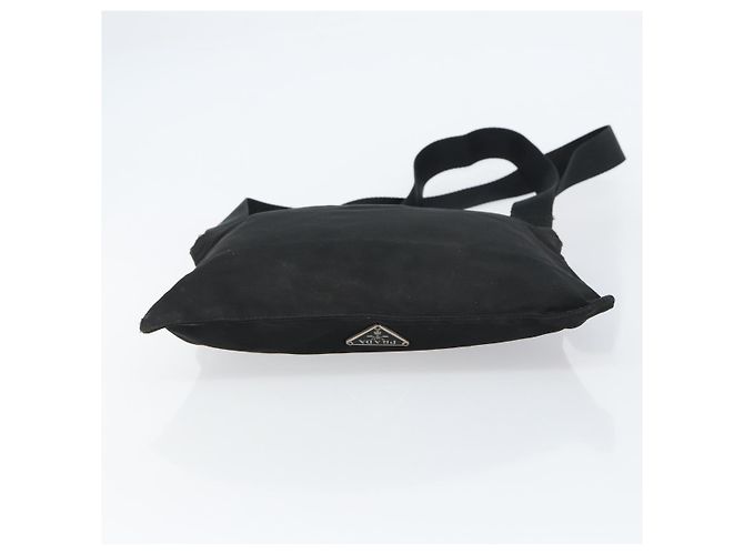 PRADA Borsa a mano in nylon nero argento autentica 153120 - vista 9
