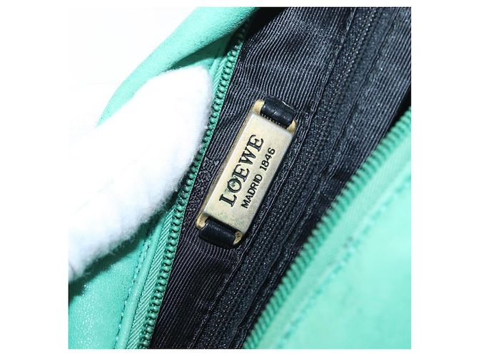 Bolso de Hombro de Cuero Verde LOEWE Auth mr1587 - vista 11