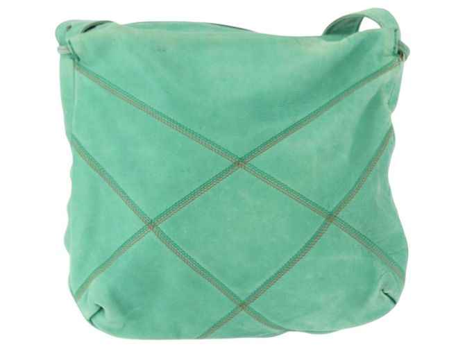 Bolso de Hombro de Cuero Verde LOEWE Auth mr1587 - vista 13