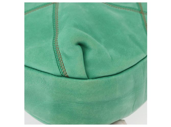 Bolso de Hombro de Cuero Verde LOEWE Auth mr1587 - vista 9