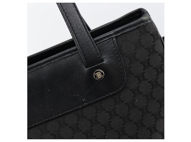 Céline Borsa a mano in tela Macadam CELINE Nero Argento Auth ep11378 - vista 10