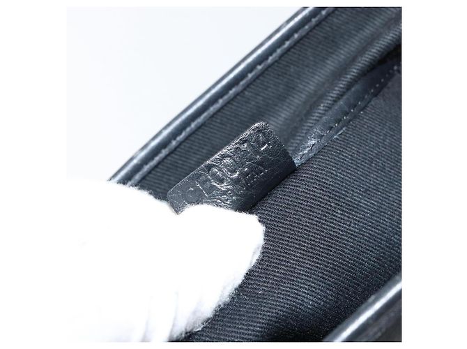 Céline Borsa a mano in tela Macadam CELINE Nero Argento Auth ep11378 - vista 12