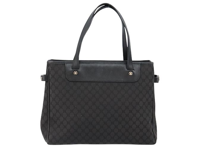 Céline Borsa a mano in tela Macadam CELINE Nero Argento Auth ep11378 - vista 13
